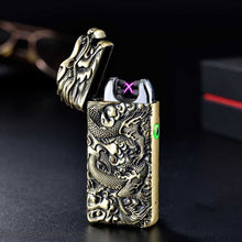 Load image into Gallery viewer, Chinese Dragon Relief Double Arc Usb Flameless Lighter