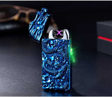 Load image into Gallery viewer, Chinese Dragon Relief Double Arc Usb Flameless Lighter