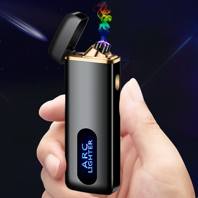 Windproof USB Charging Cigarette Lighter Touch Induction Double Arc